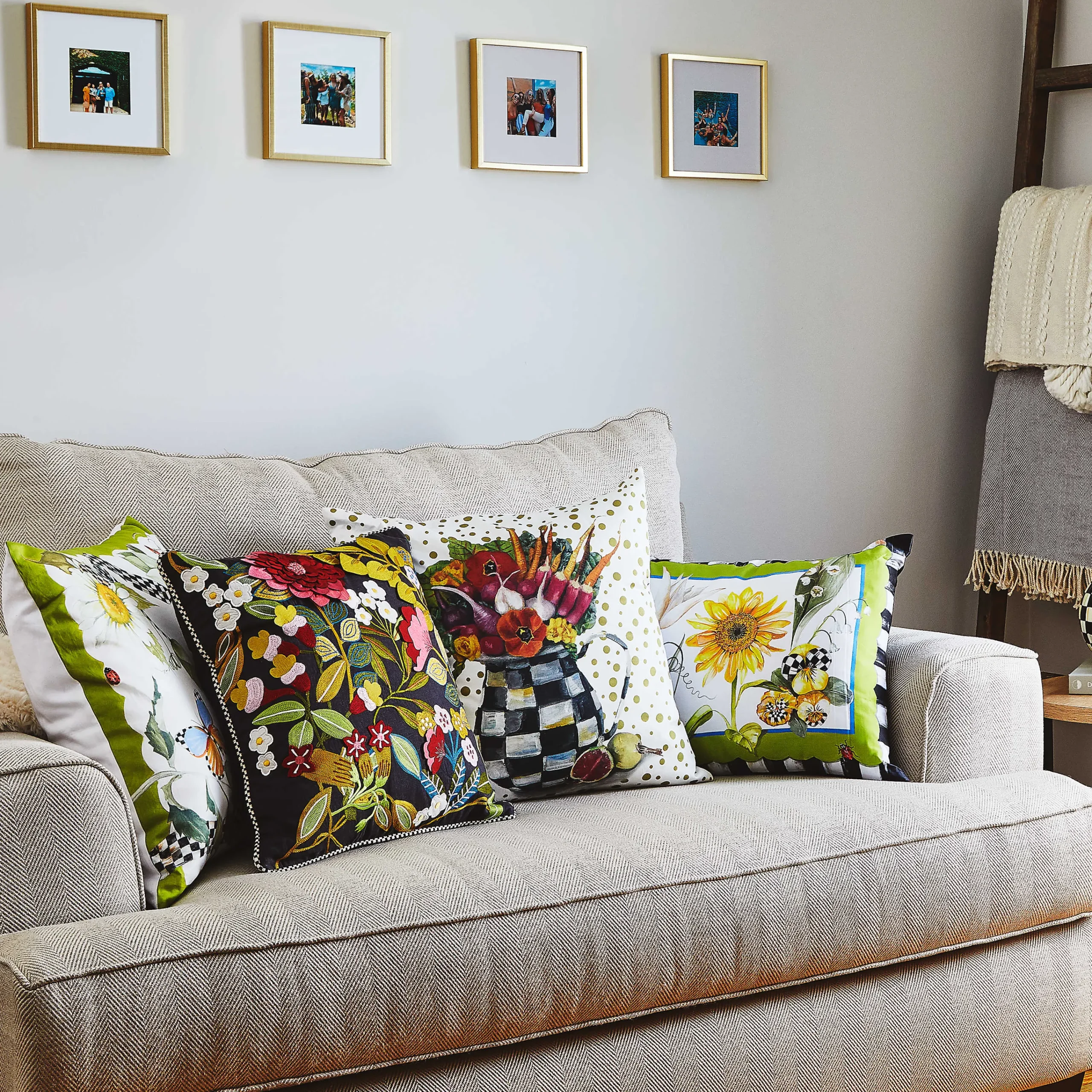 MacKenzie-Childs Spring|Pillows, Throws, & Cushions<Sunflower Throw Pillow