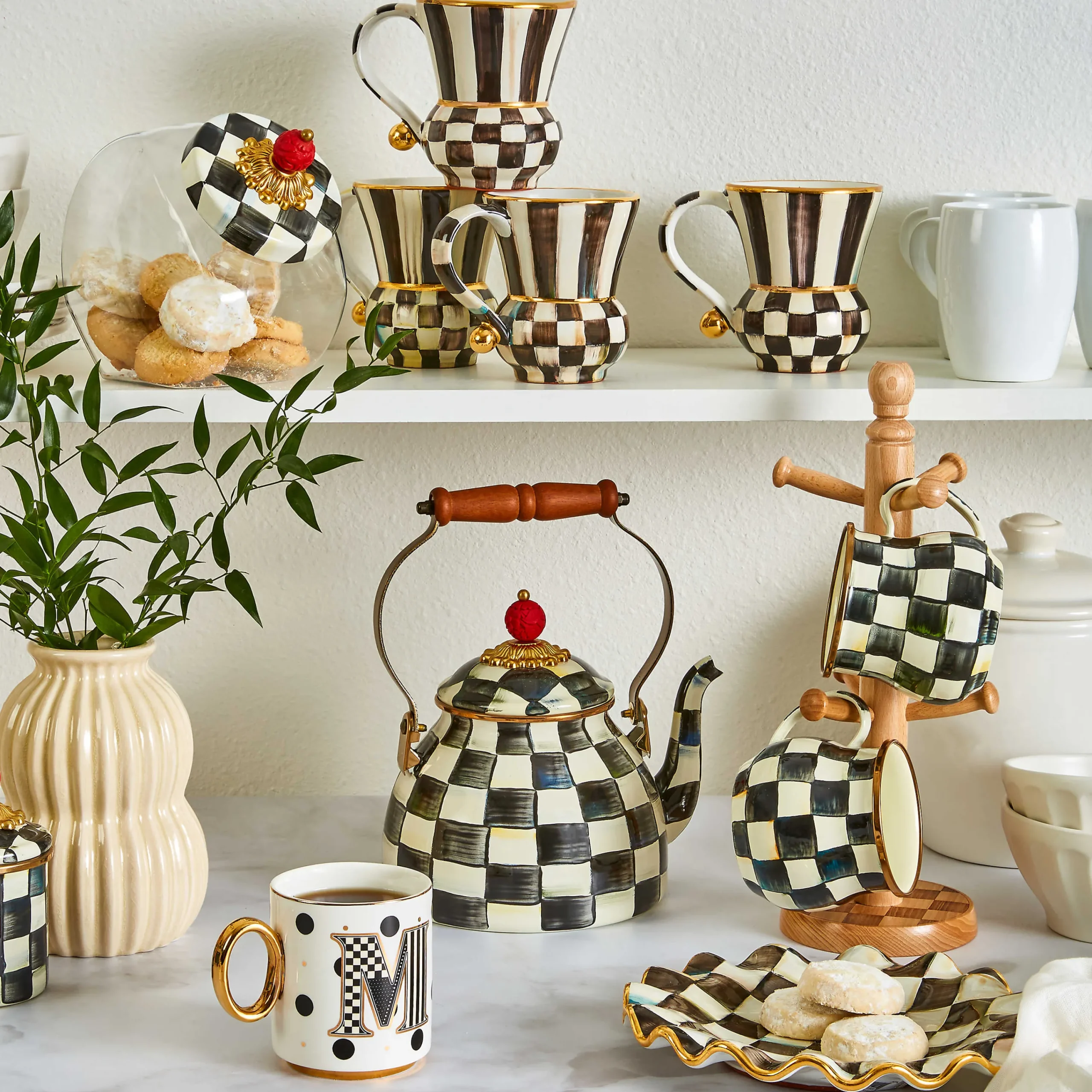 MacKenzie-Childs Kitchen Storage & Organization<Sweets Jar with Courtly Check Enamel Lid