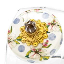 MacKenzie-Childs Kitchen Storage & Organization<Sweets Jar with Wildflowers Blue Lid