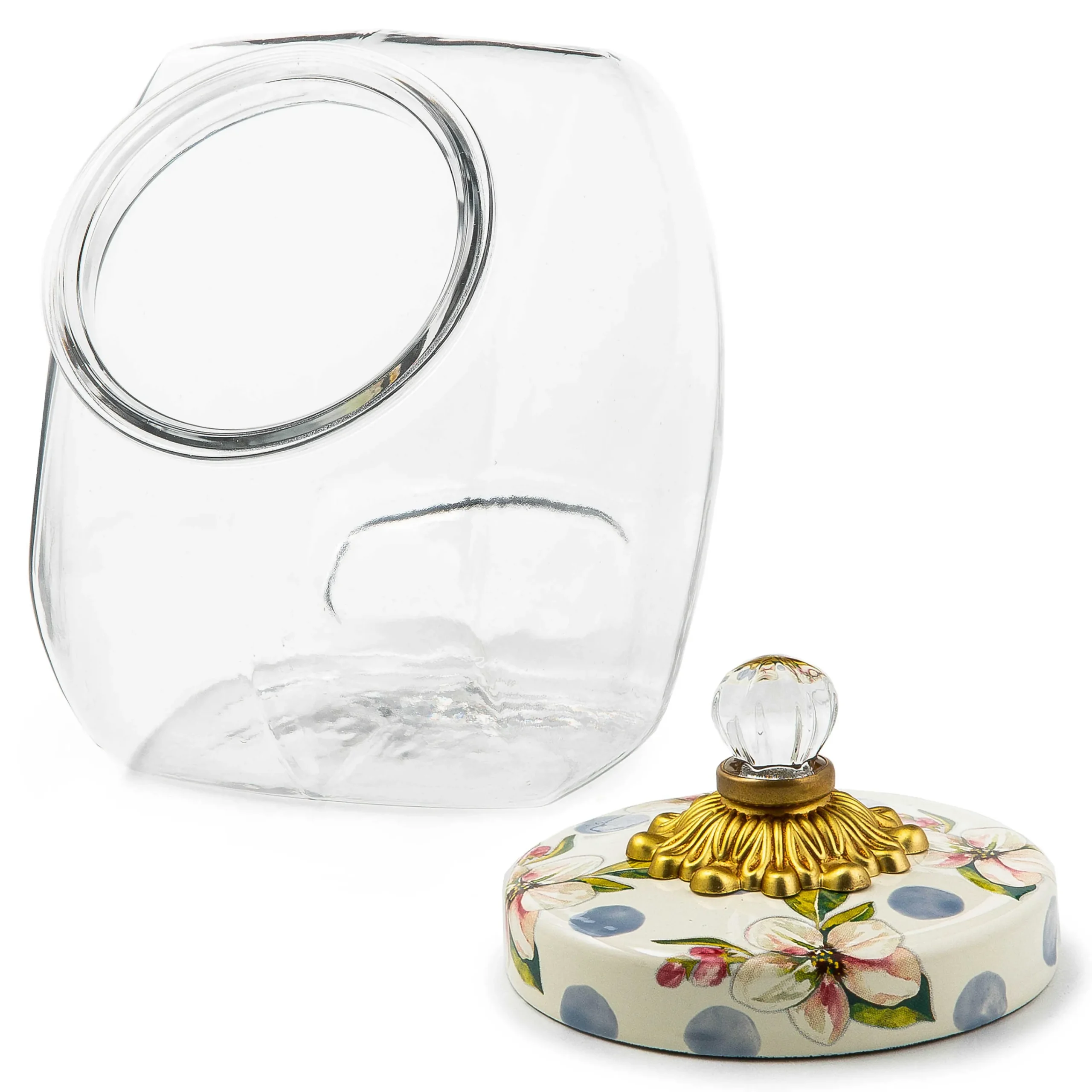 MacKenzie-Childs Kitchen Storage & Organization<Sweets Jar with Wildflowers Blue Lid
