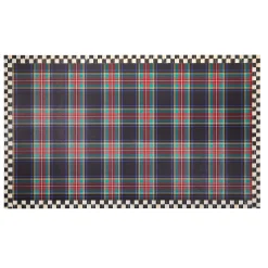 MacKenzie-Childs Rugs<Tartan Black 3' x 5' Floor Mat