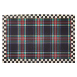 MacKenzie-Childs Rugs<Tartan Black 2' x 3' Floor Mat