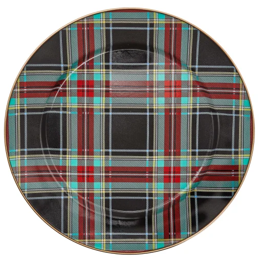MacKenzie-Childs Dinnerware & Flatware<Tartan Black Charger