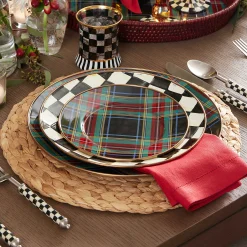 MacKenzie-Childs Dinnerware & Flatware<Tartan Black Charger