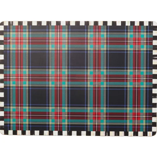 MacKenzie-Childs Kitchen & Dining Sets|Table Accessories<Tartan Black Cork Back Placemats, Set of 4