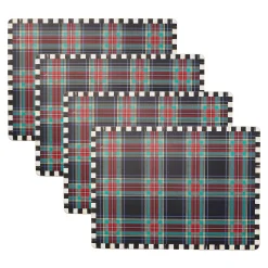 MacKenzie-Childs Kitchen & Dining Sets|Table Accessories<Tartan Black Cork Back Placemats, Set of 4
