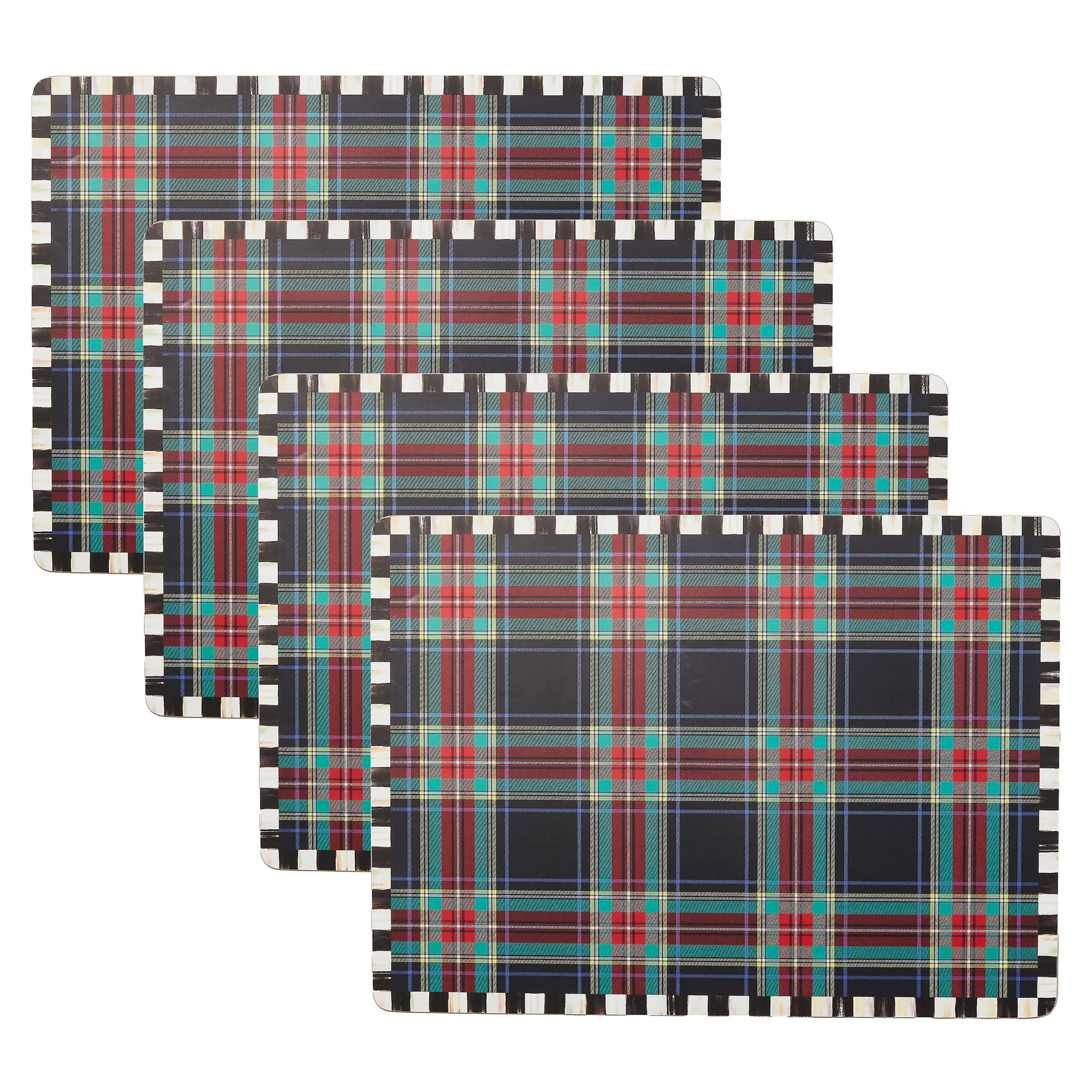 MacKenzie-Childs Kitchen & Dining Sets|Table Accessories<Tartan Black Cork Back Placemats, Set of 4