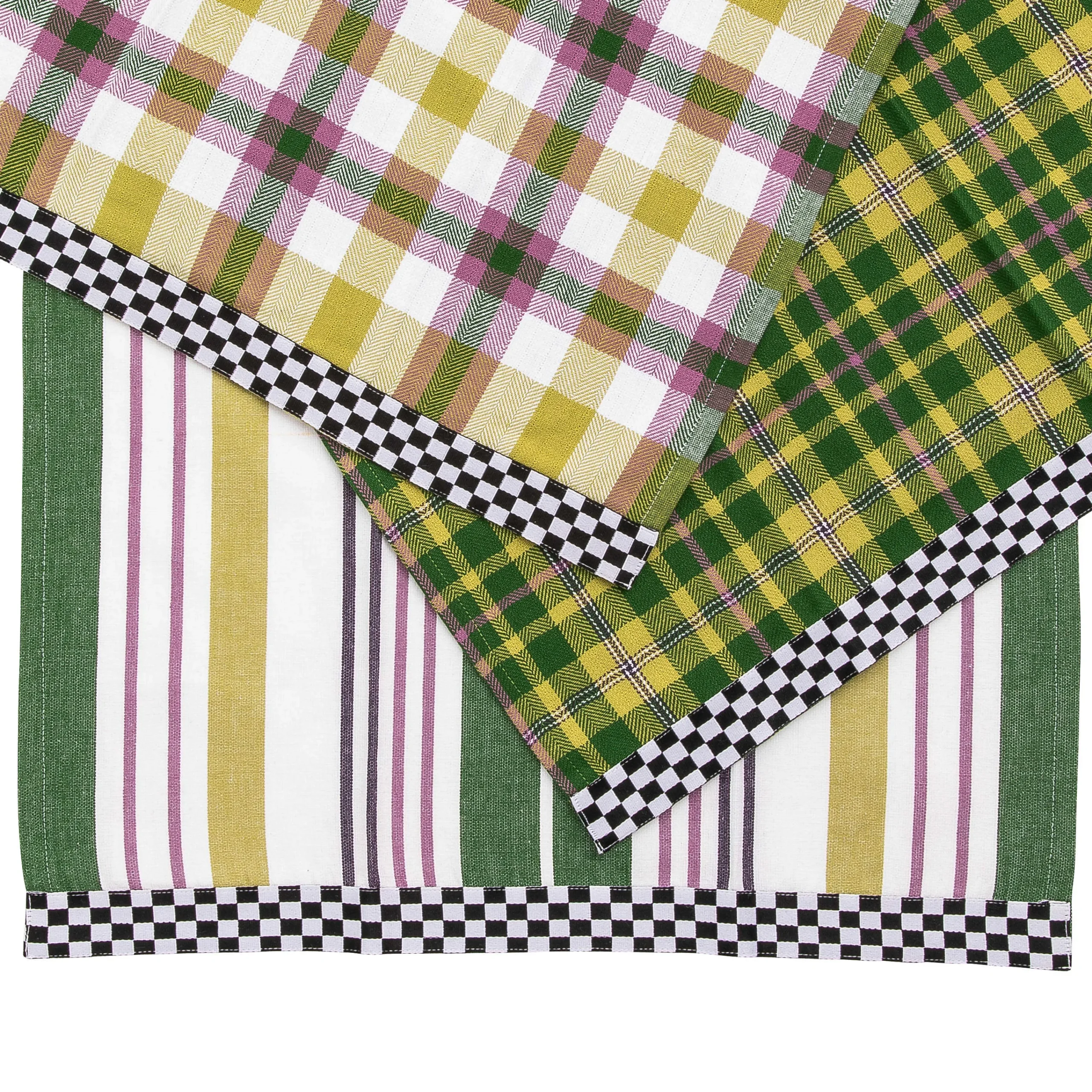 MacKenzie-Childs Holiday|Kitchen & Table Linens<Tartan Check Assorted Woven Dish Towels, Set of 3