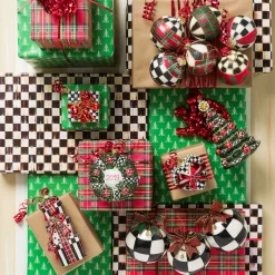 MacKenzie-Childs Holiday<Tartan Glass Ball Ornaments, Set of 6