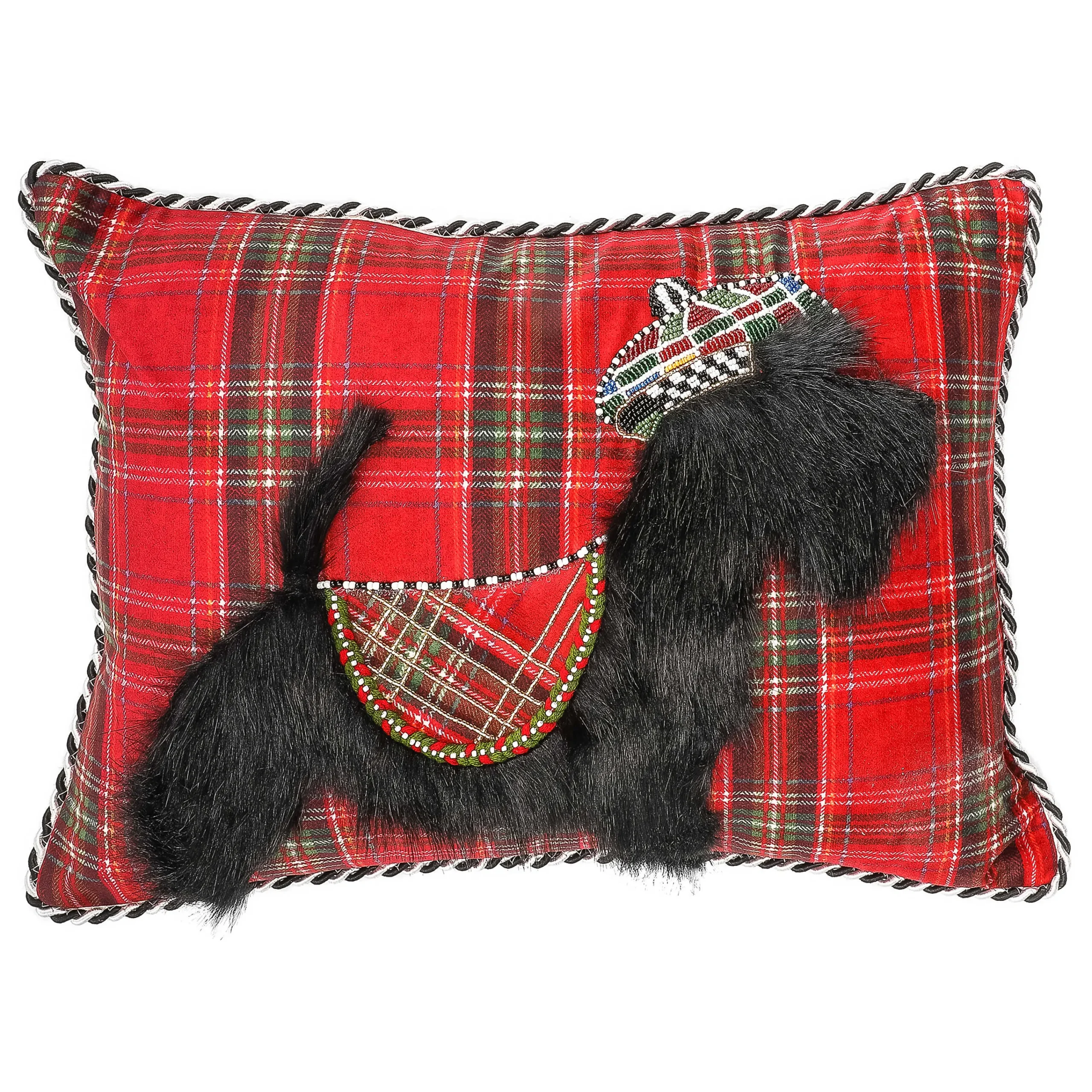 MacKenzie-Childs Holiday|Pillows, Throws, & Cushions<Tartan Scottie Lumbar Pillow