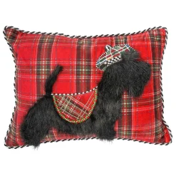 MacKenzie-Childs Holiday|Pillows, Throws, & Cushions<Tartan Scottie Lumbar Pillow