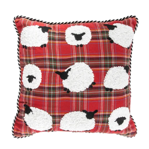 MacKenzie-Childs Holiday|Pillows, Throws, & Cushions<Tartan Sheep Throw Pillow