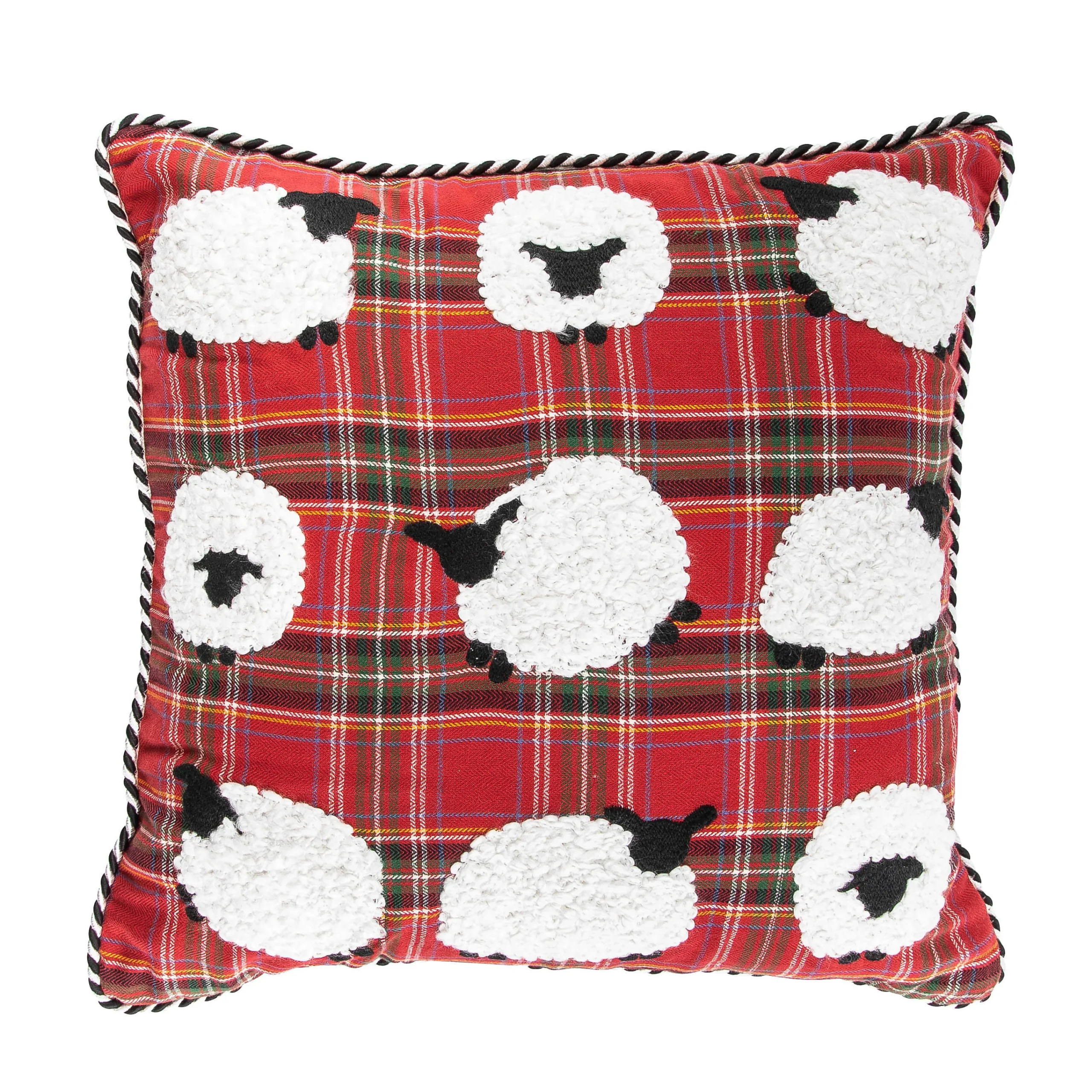 MacKenzie-Childs Holiday|Pillows, Throws, & Cushions<Tartan Sheep Throw Pillow