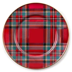 MacKenzie-Childs Holiday|Dinnerware & Flatware<Tartastic Enamel Dinner Plate - Red
