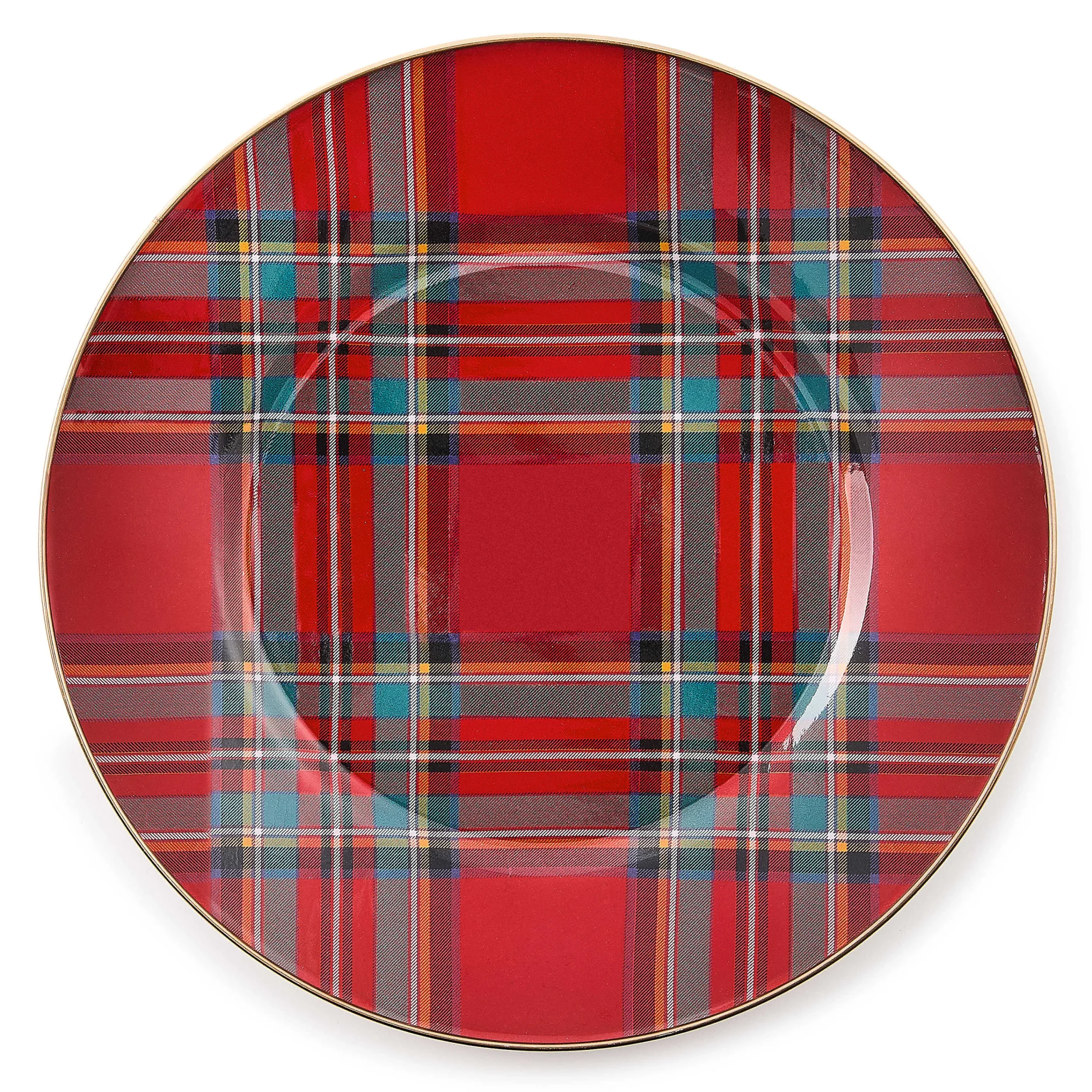 MacKenzie-Childs Holiday|Dinnerware & Flatware<Tartastic Enamel Salad/Dessert Plate - Red