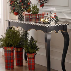 MacKenzie-Childs Holiday|Greenery & Florals<Tartastic Flower Buckets, Set of 3