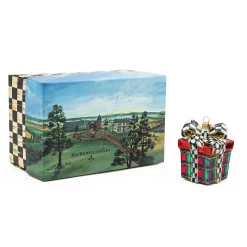 MacKenzie-Childs Holiday<Tartastic Gift Glass Ornament