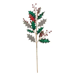MacKenzie-Childs Holiday|Greenery & Florals<Tartastic Holly Spray Stem
