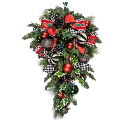 MacKenzie-Childs Holiday|Greenery & Florals<Tartastic Illuminated Swag
