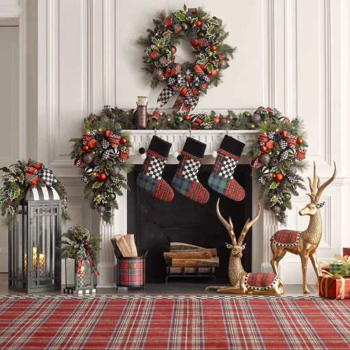 MacKenzie-Childs Holiday|Outdoor<Tartastic Kindling Holder