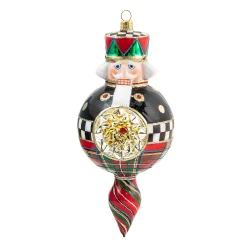 MacKenzie-Childs Holiday<Tartastic Nutcracker Glass Ornament