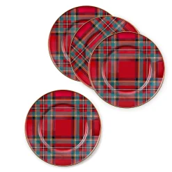 MacKenzie-Childs Holiday|Kitchen & Dining Sets<Tartastic Red Dinner Plates, Set of 4