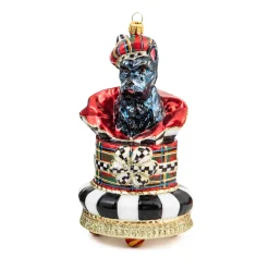 MacKenzie-Childs Holiday<Tartastic Scotty Surprise Glass Ornament