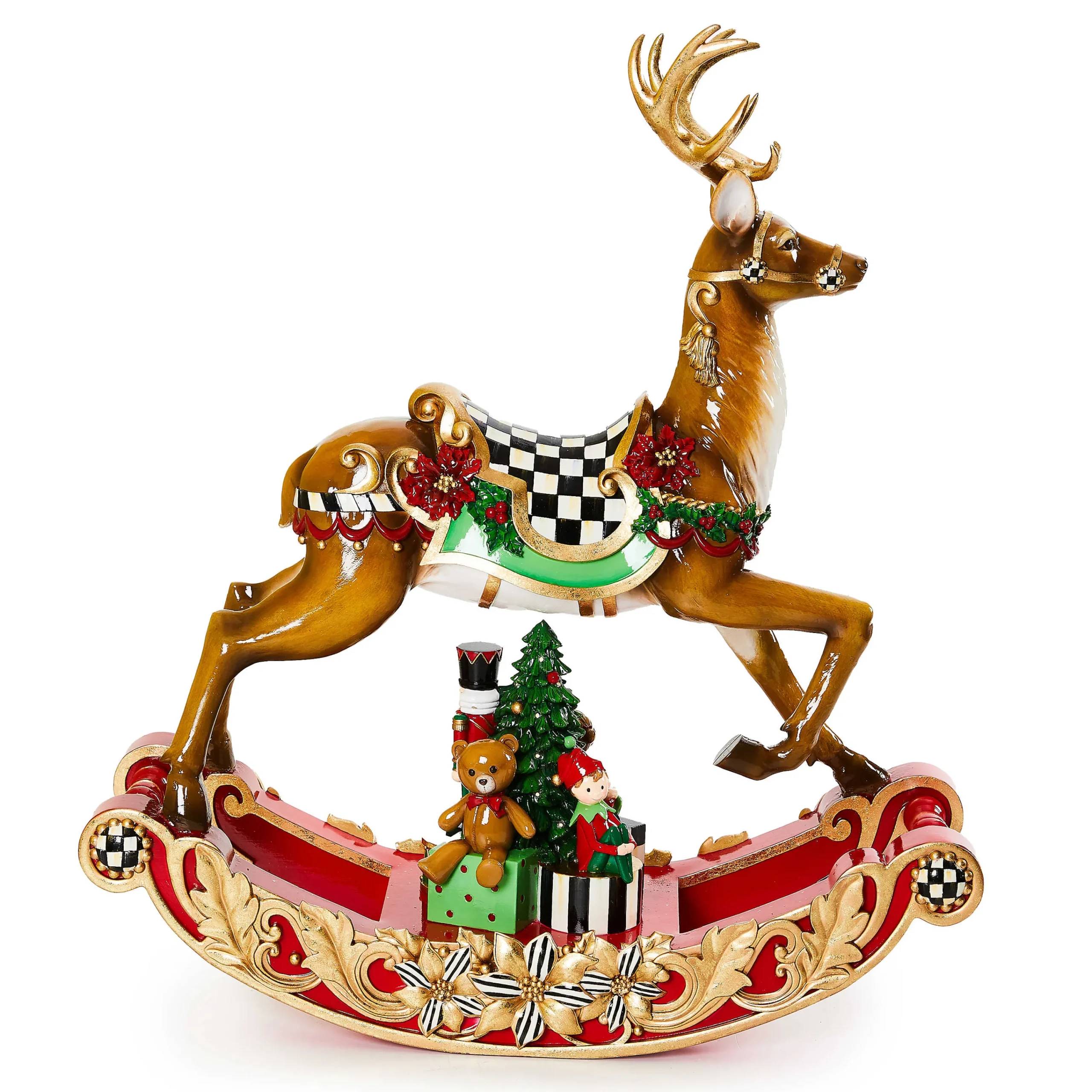 MacKenzie-Childs Room Accents<Traditional Christmas Illuminated Rocking Reindeer