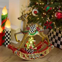 MacKenzie-Childs Room Accents<Traditional Christmas Illuminated Rocking Reindeer