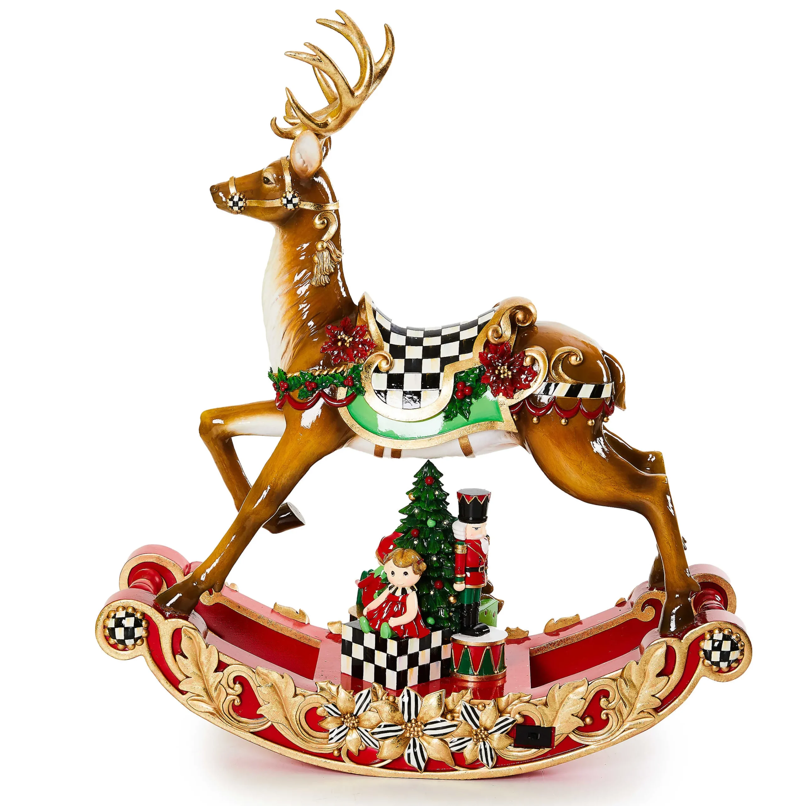 MacKenzie-Childs Room Accents<Traditional Christmas Illuminated Rocking Reindeer