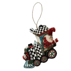 MacKenzie-Childs Holiday<Train Beaded Ornament