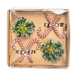 MacKenzie-Childs Holiday|Kitchen & Dining Sets<Tree  Candy Cane Napkin Rings, Set of 4