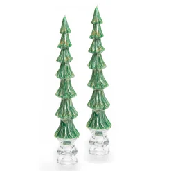 MacKenzie-Childs Holiday|Candles & Fragrances<Tree Dinner Candles -12 - Green - Set of 2