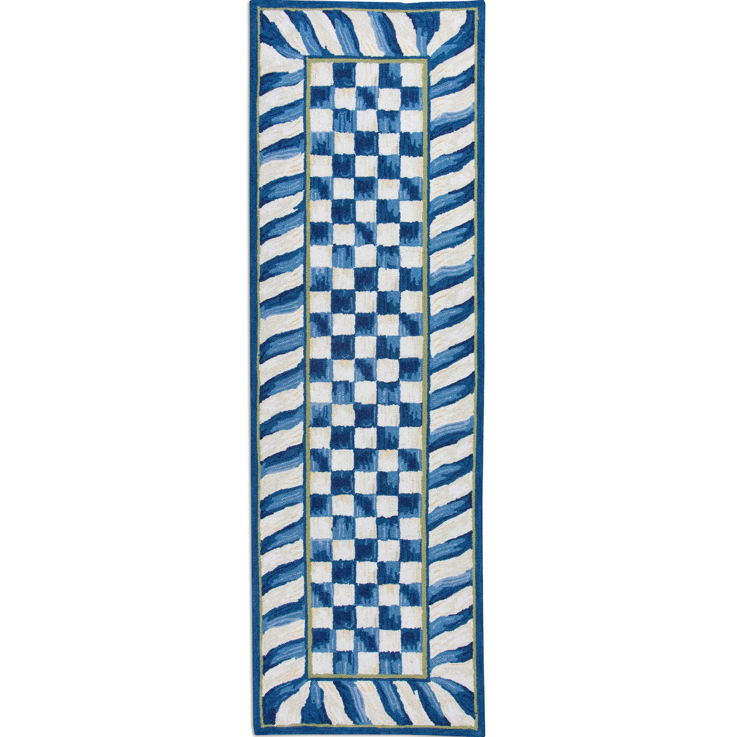 MacKenzie-Childs Rugs<Truly Royal Check 2'6 x 8' Runner