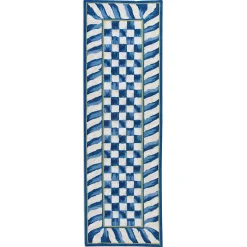 MacKenzie-Childs Rugs<Truly Royal Check 2'6 x 8' Runner