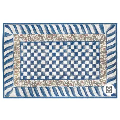 MacKenzie-Childs Rugs<Truly Royal Check 5' x 7'6 Washable Rug