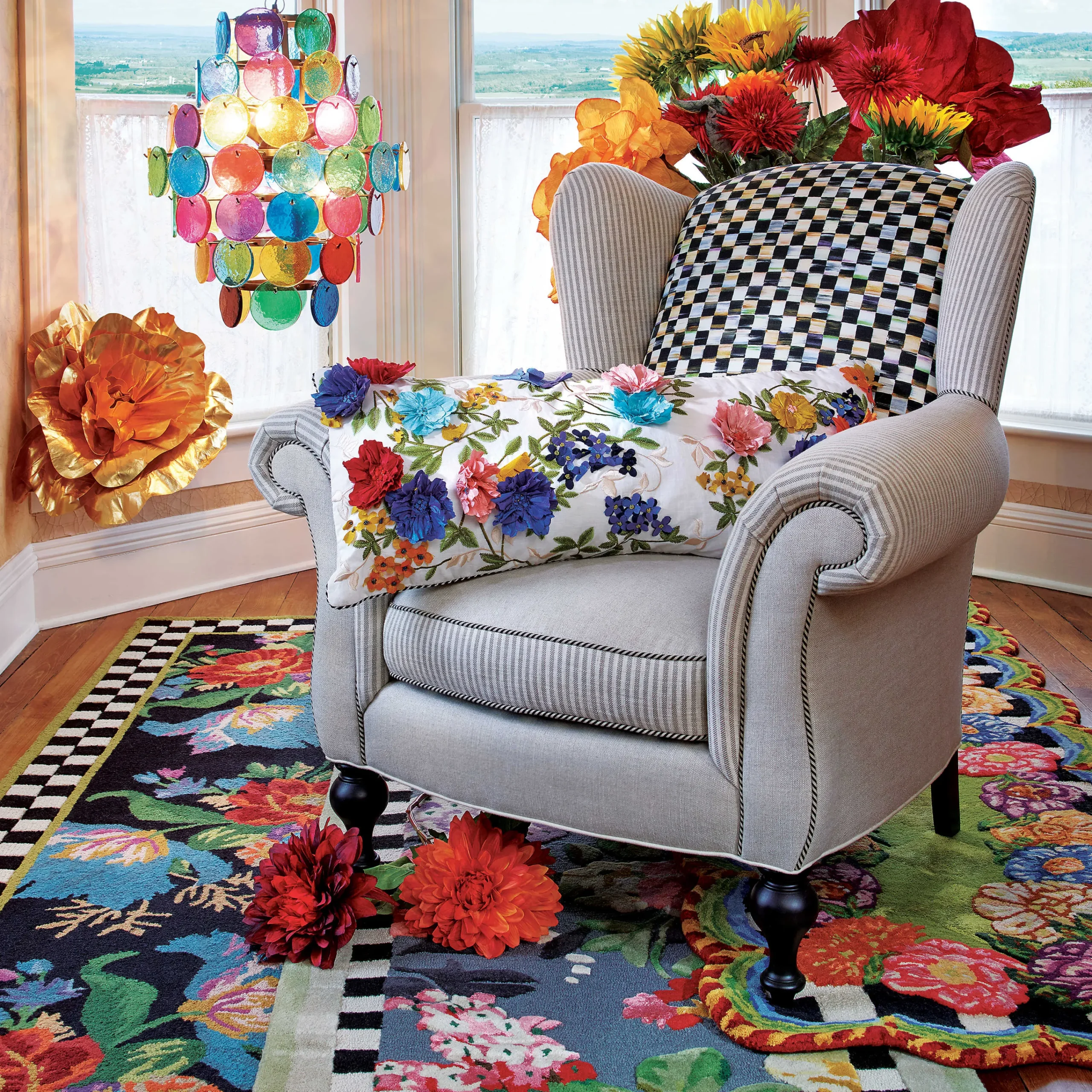 MacKenzie-Childs Rugs<Tudor Rose 2'3 x 3'9 Rug