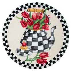 MacKenzie-Childs Rugs<Tulip Kettle 3' Round Rug