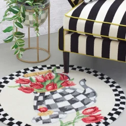 MacKenzie-Childs Rugs<Tulip Kettle 3' Round Rug
