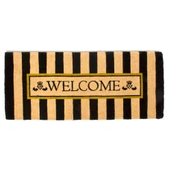 MacKenzie-Childs Rugs<Welcome Awning Stripe Double Door Entrance Mat