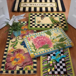 MacKenzie-Childs Rugs<Welcome Awning Stripe Double Door Entrance Mat
