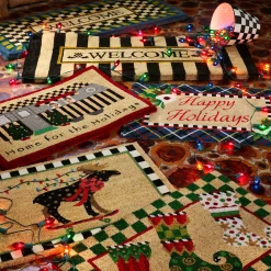 MacKenzie-Childs Rugs<Welcome Awning Stripe Double Door Entrance Mat