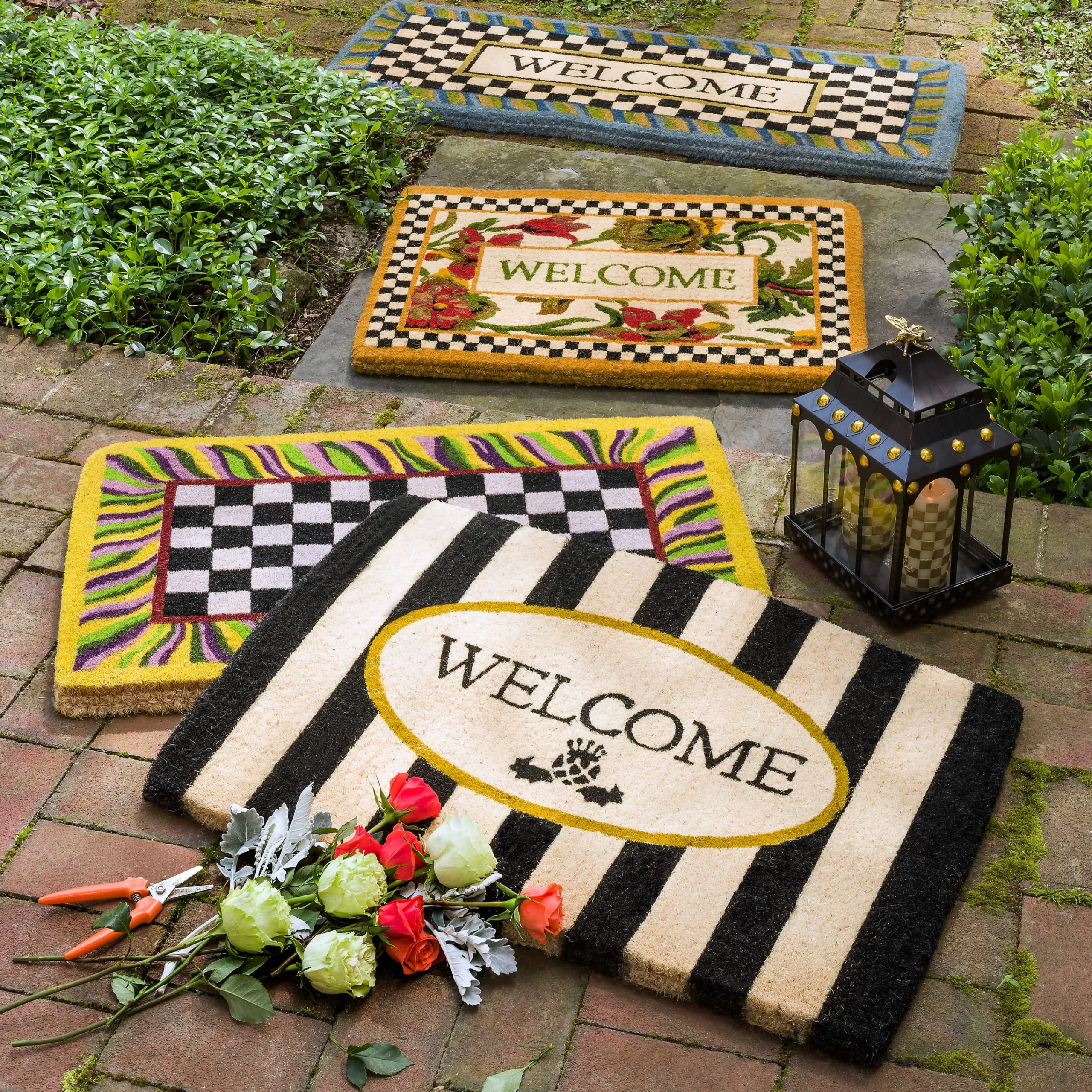 MacKenzie-Childs Rugs<Welcome Awning Stripe Entrance Mat