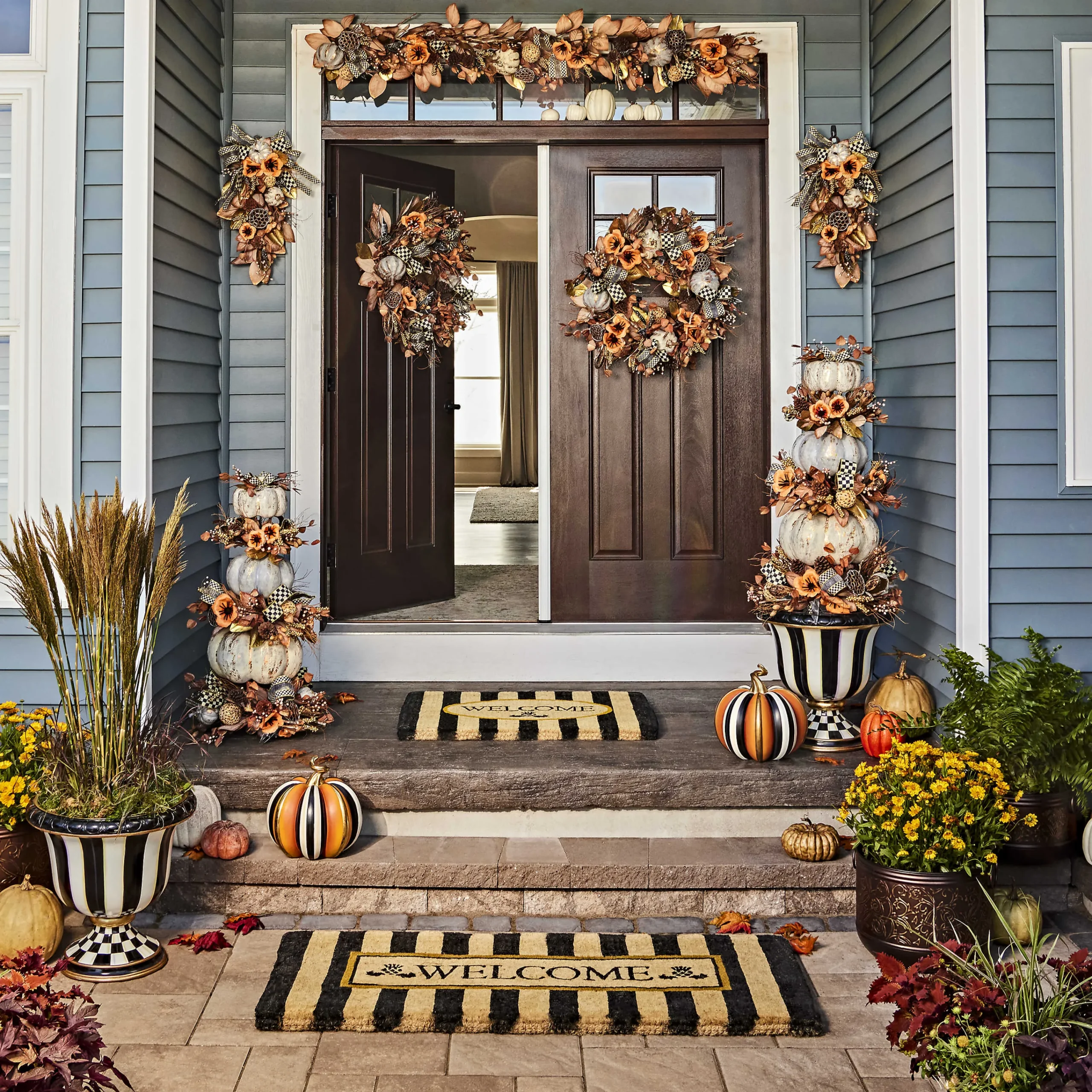 MacKenzie-Childs Rugs<Welcome Awning Stripe Entrance Mat
