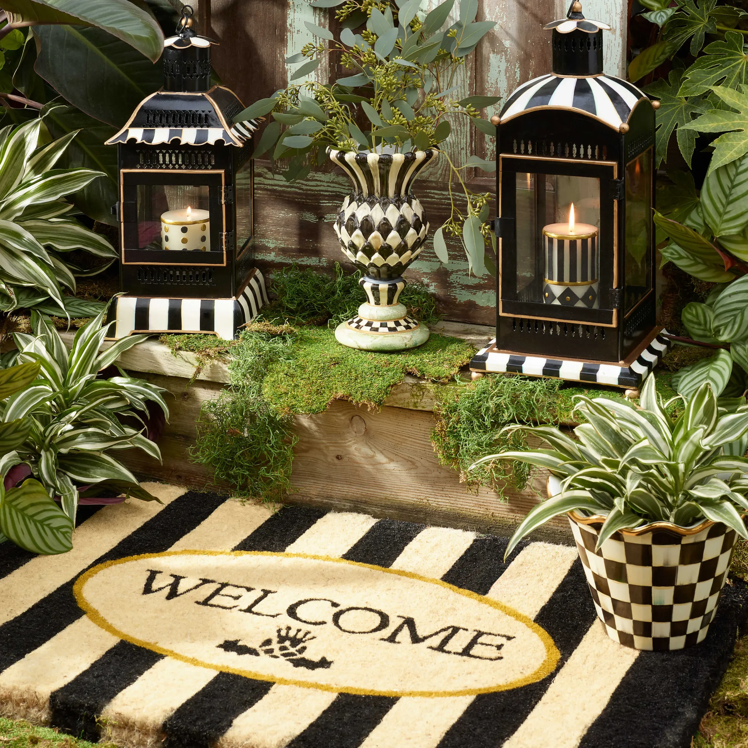 MacKenzie-Childs Rugs<Welcome Awning Stripe Entrance Mat