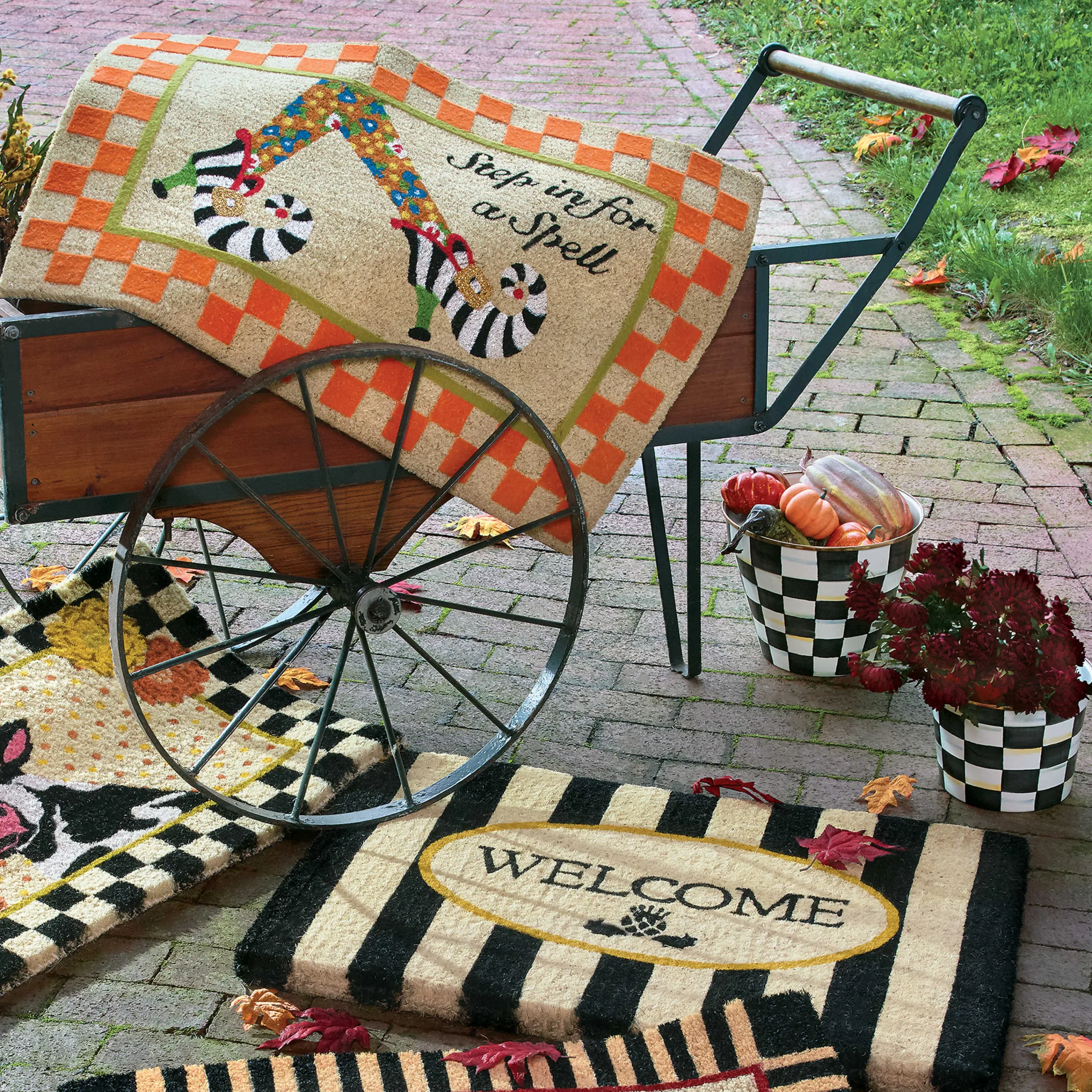 MacKenzie-Childs Rugs<Welcome Awning Stripe Entrance Mat