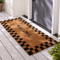 MacKenzie-Childs The Fall Shop|Rugs<Welcome Checked Double Door Entrance Mat