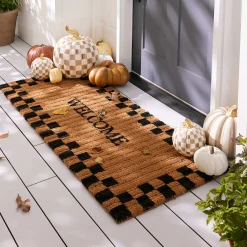 MacKenzie-Childs The Fall Shop|Rugs<Welcome Checked Double Door Entrance Mat