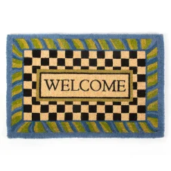 MacKenzie-Childs Rugs<Welcome Periwinkle Entrance Mat