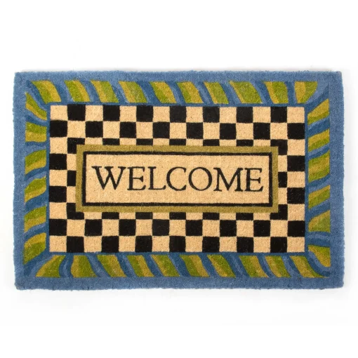MacKenzie-Childs Rugs<Welcome Periwinkle Entrance Mat
